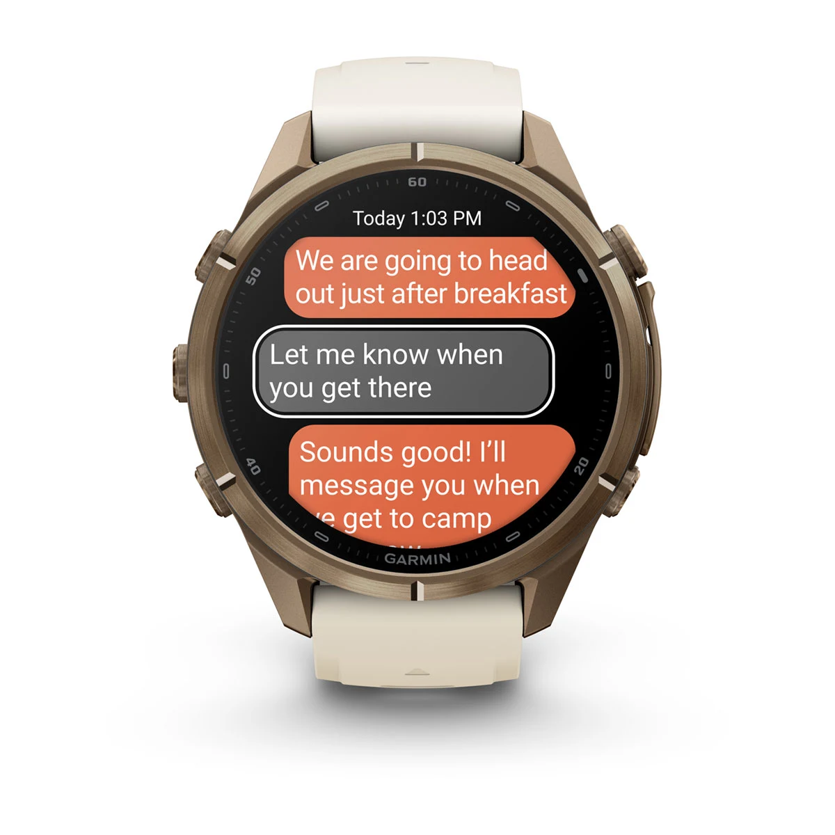 Смарт-годинник Garmin Fenix 9 Pro inReach 43mm Autumn Gold Titanium Case with Cream/French Gray Silicone Band (010-04335-20/21)