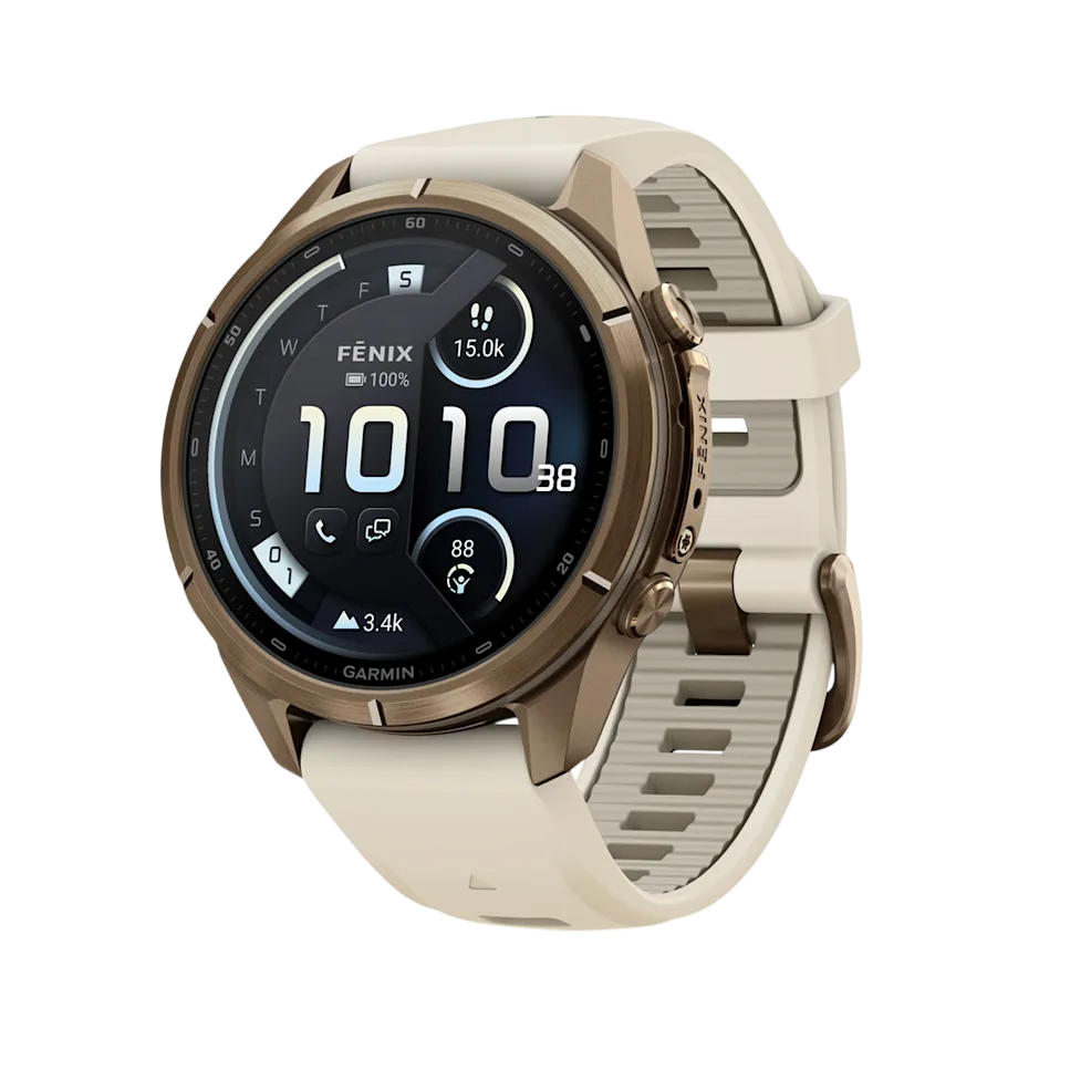 Смарт-годинник Garmin Fenix 9 Pro inReach 43mm Autumn Gold Titanium Case with Cream/French Gray Silicone Band (010-04335-20/21)