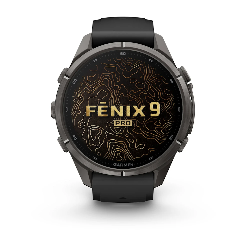 Смарт-годинник Garmin Fenix 9 Pro inReach 43mm Carbon Gray DLC Titanium Case with Black/Pebble Gray Silicone Band (010-04335-10/11)
