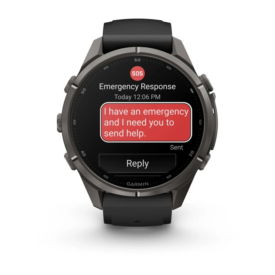Смарт-годинник Garmin Fenix 9 Pro inReach 43mm Carbon Gray DLC Titanium Case with Black/Pebble Gray Silicone Band (010-04335-10/11)