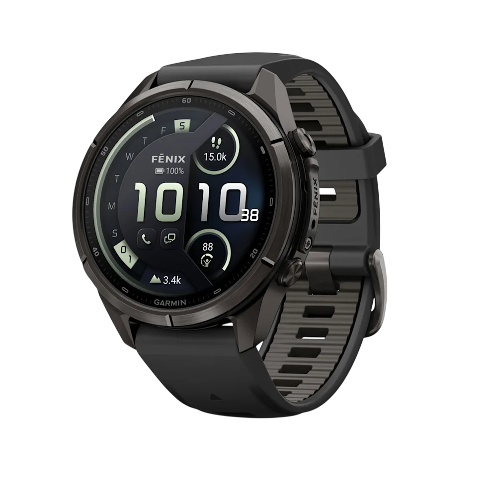 Смарт-годинник Garmin Fenix 9 Pro inReach 43mm Carbon Gray DLC Titanium Case with Black/Pebble Gray Silicone Band (010-04335-10/11)