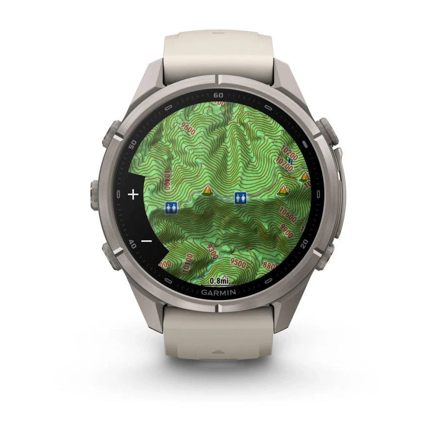 Смарт-годинник Garmin Fenix 9 Pro inReach 43mm Titanium Case with Fog Gray/Dark Sandstone Silicone Band (010-04335-80/81)