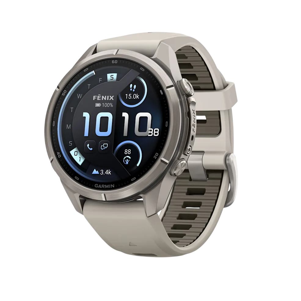 Смарт-годинник Garmin Fenix 9 Pro inReach 43mm Titanium Case with Fog Gray/Dark Sandstone Silicone Band (010-04335-80/81)
