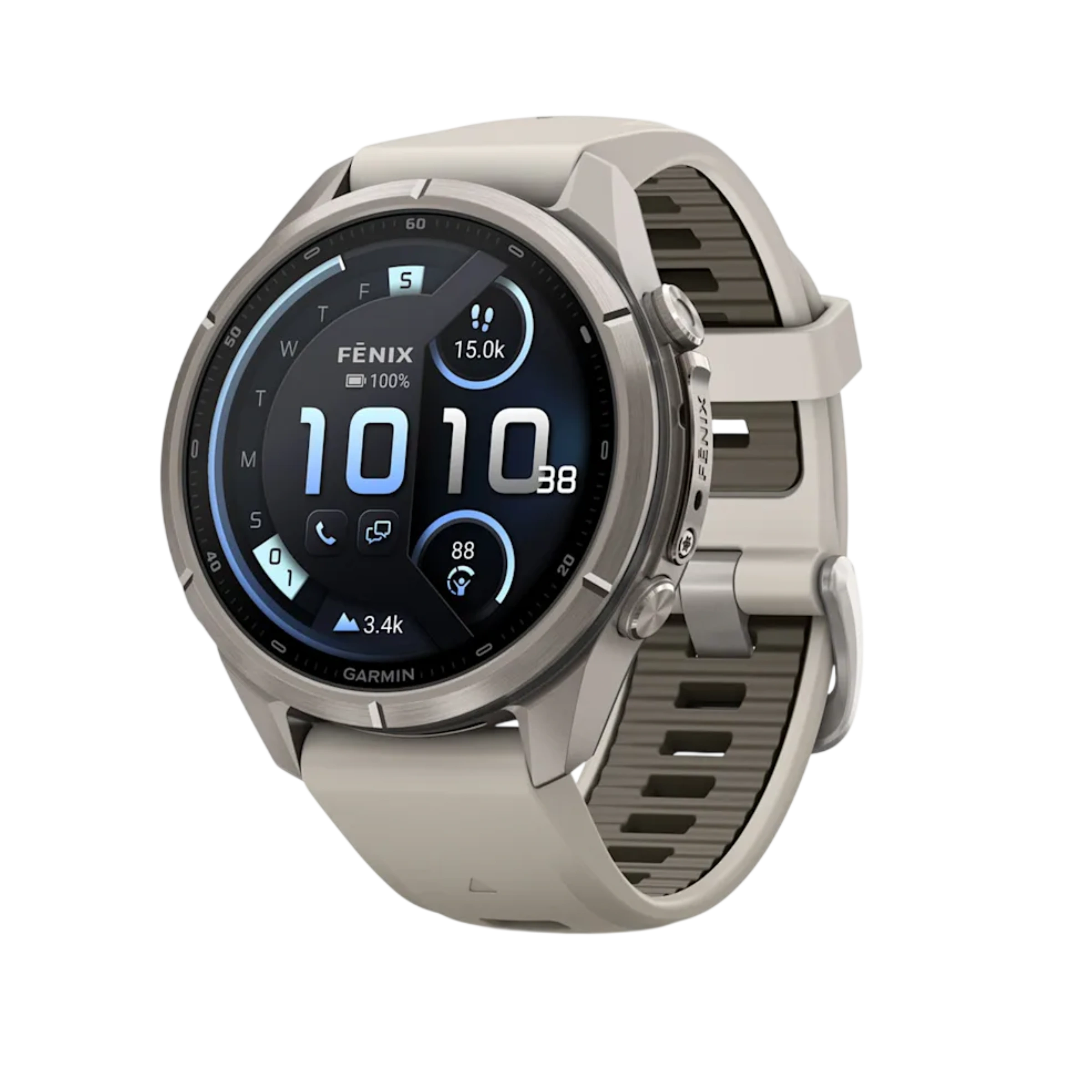 Смарт-годинник Garmin Fenix 9 Pro inReach 43mm Titanium Case with Fog Gray/Dark Sandstone Silicone Band (010-04335-80/81)
