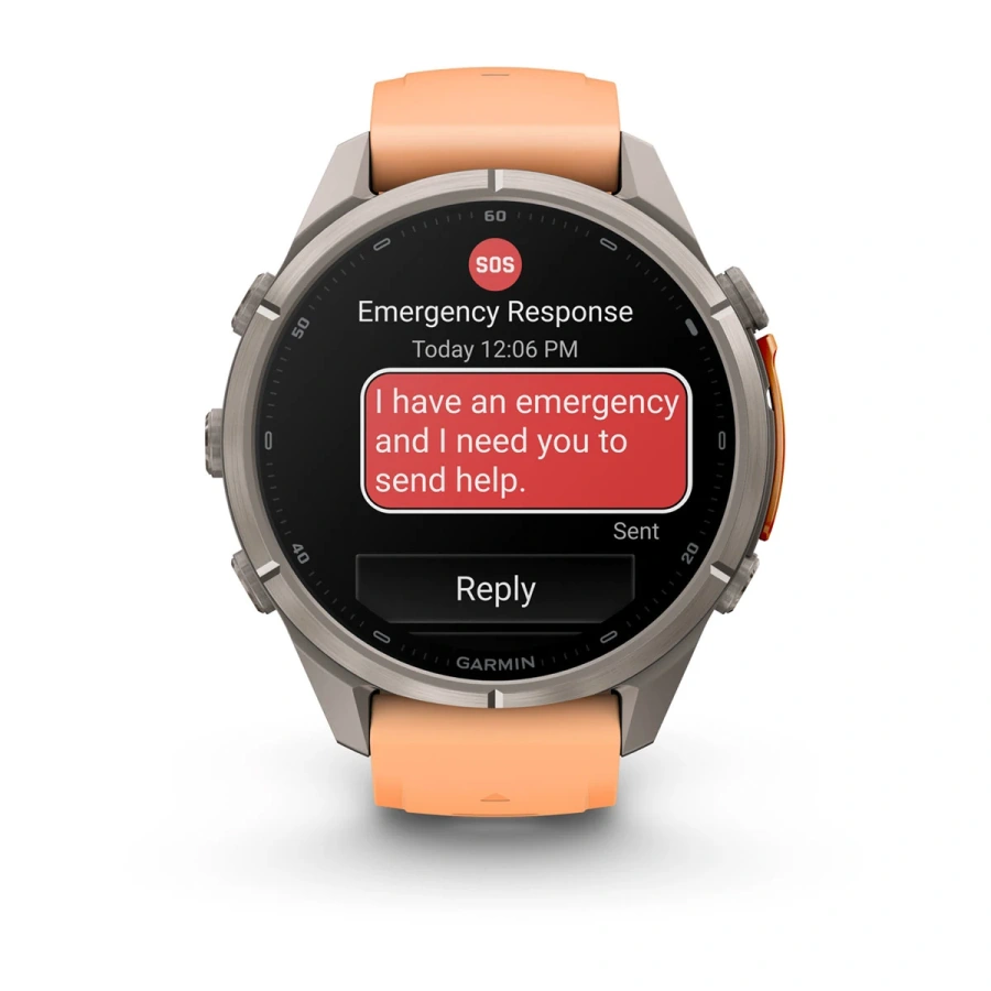 Смарт-годинник Garmin Fenix 9 Pro inReach 43mm Titanium Case with Shell Pink/Autumn Orange Silicone Band (010-04335-00/01)