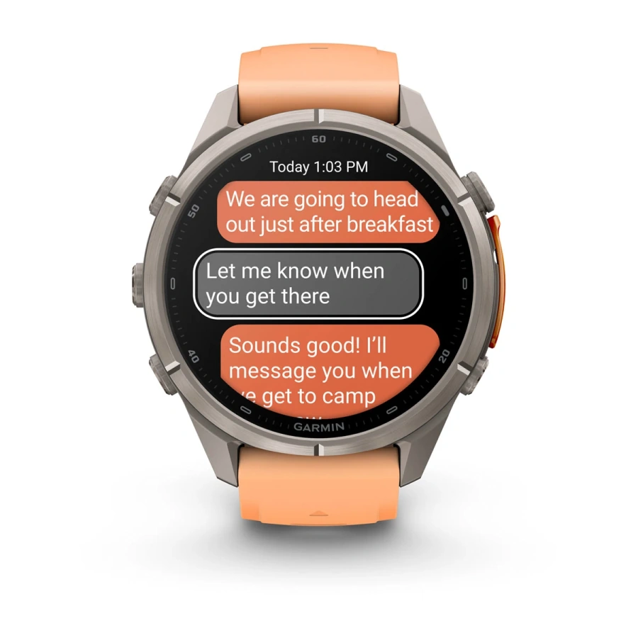 Смарт-годинник Garmin Fenix 9 Pro inReach 43mm Titanium Case with Shell Pink/Autumn Orange Silicone Band (010-04335-00/01)