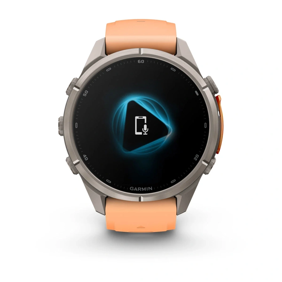 Смарт-годинник Garmin Fenix 9 Pro inReach 43mm Titanium Case with Shell Pink/Autumn Orange Silicone Band (010-04335-00/01)