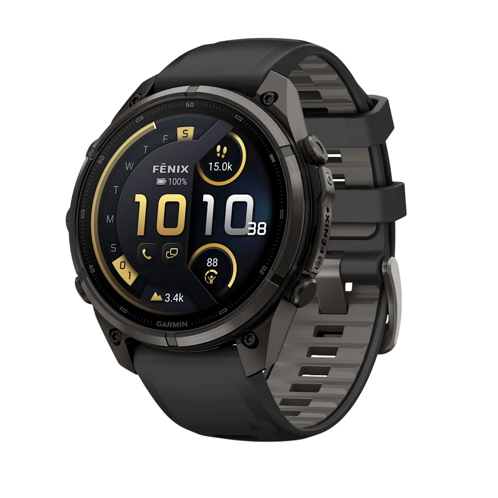 Смарт-годинник Garmin Fenix 9 Pro inReach 47mm Carbon Gray DLC Titanium Case with Black/Pebble Gray Silicone Band (010-04336-10/11)