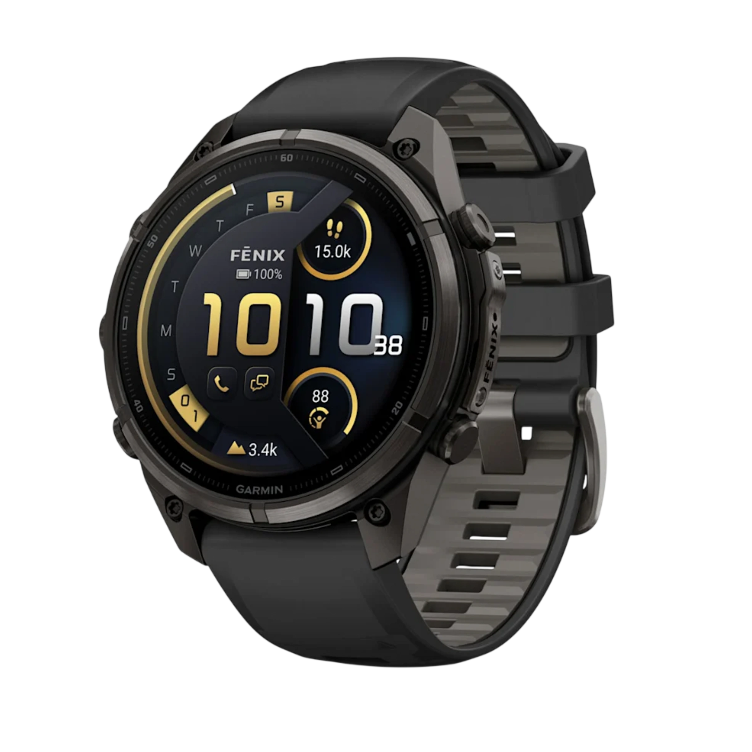 Смарт-годинник Garmin Fenix 9 Pro inReach 47mm Carbon Gray DLC Titanium Case with Black/Pebble Gray Silicone Band (010-04336-10/11)