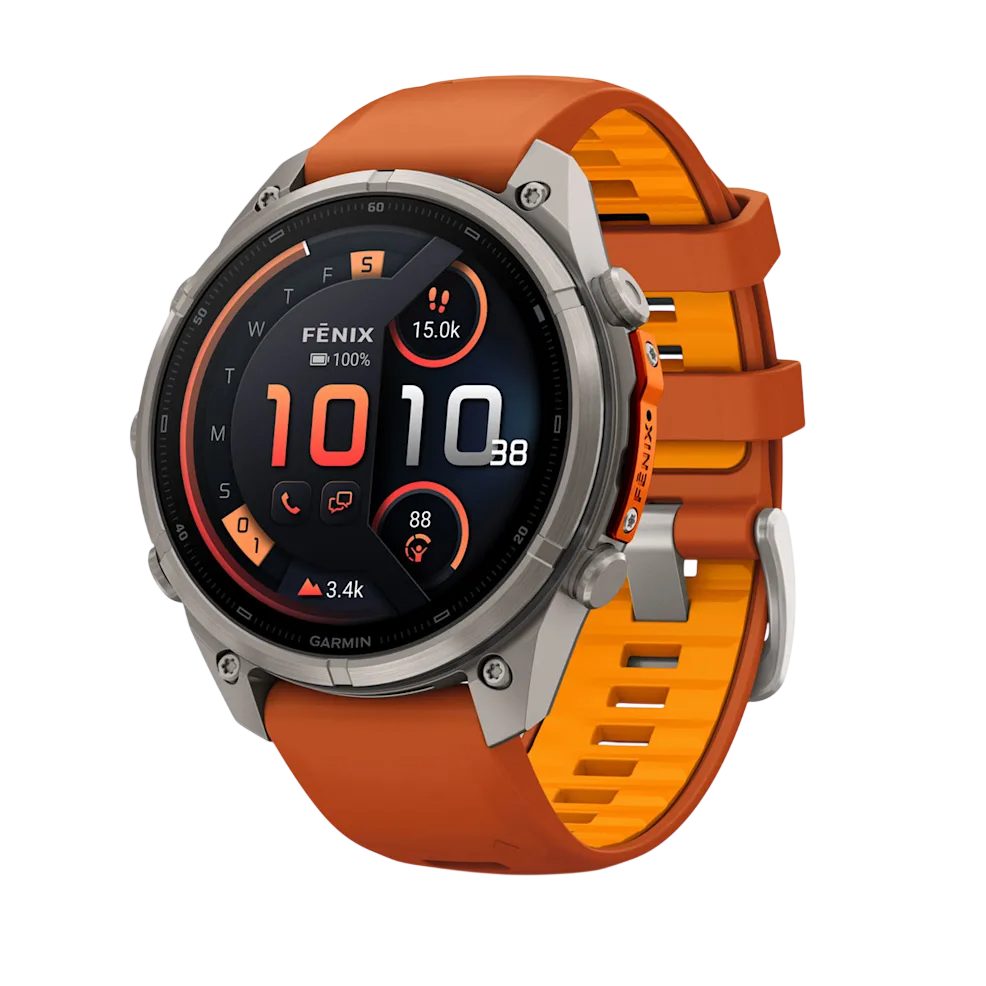 Смарт-годинник Garmin Fenix 9 Pro inReach 47mm Titanium Case with Autumn Orange/Spark Orange Silicone Band (010-04336-00/01)
