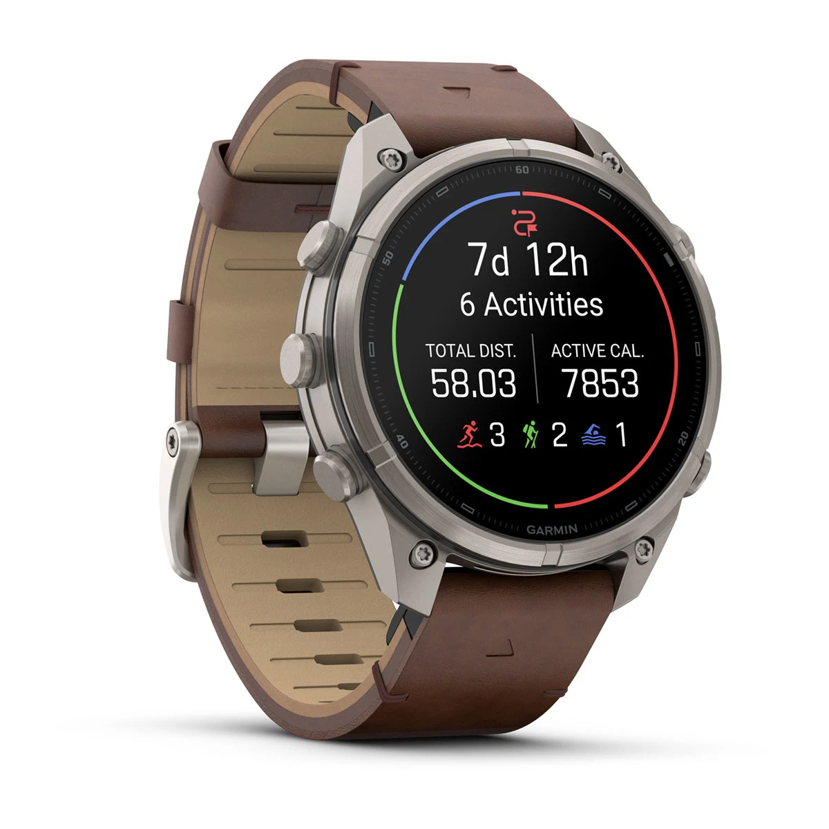 Смарт-годинник Garmin Fenix 9 Pro inReach 47mm Titanium Case with Walnut Leather Band (010-04336-40)