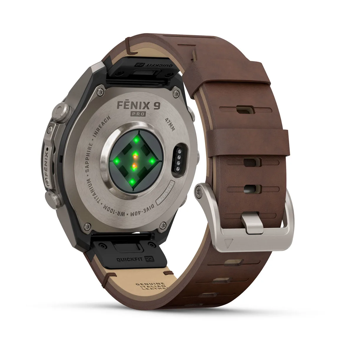 Смарт-годинник Garmin Fenix 9 Pro inReach 47mm Titanium Case with Walnut Leather Band (010-04336-40)