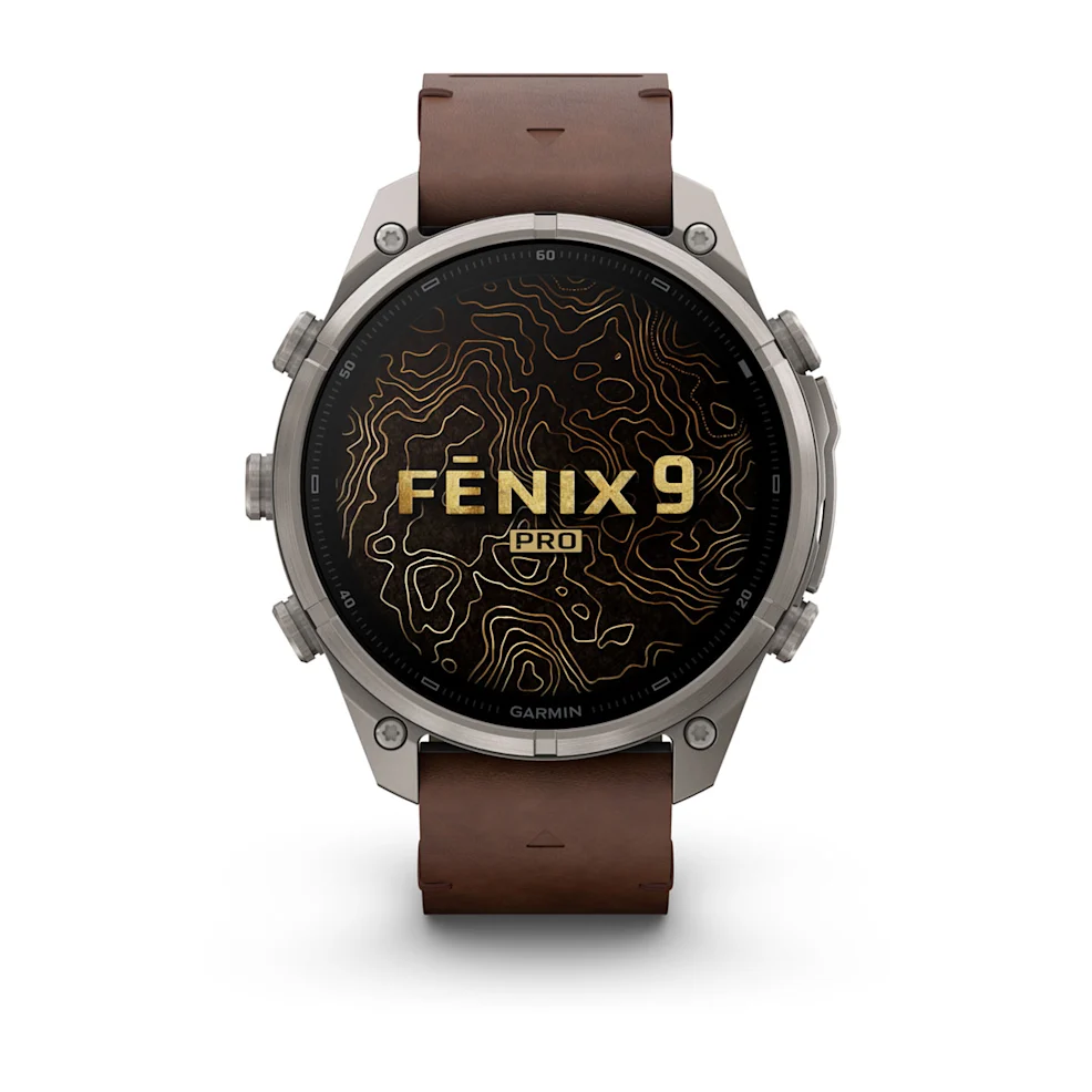 Смарт-годинник Garmin Fenix 9 Pro inReach 47mm Titanium Case with Walnut Leather Band (010-04336-40)