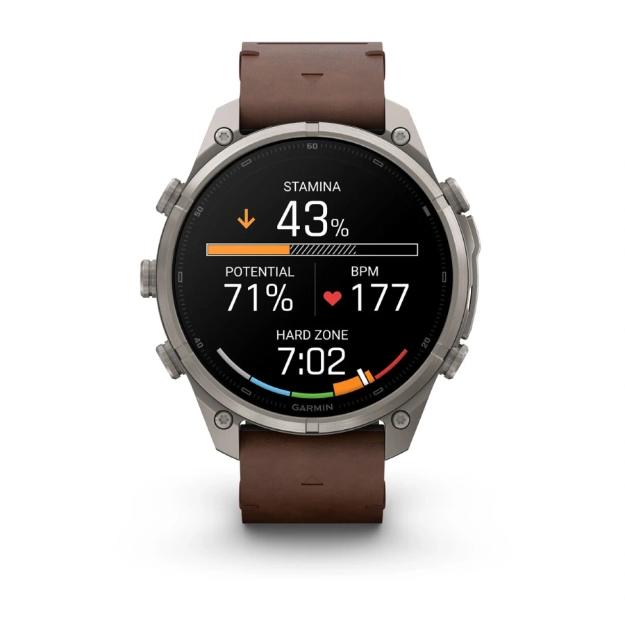 Смарт-годинник Garmin Fenix 9 Pro inReach 47mm Titanium Case with Walnut Leather Band (010-04336-40)