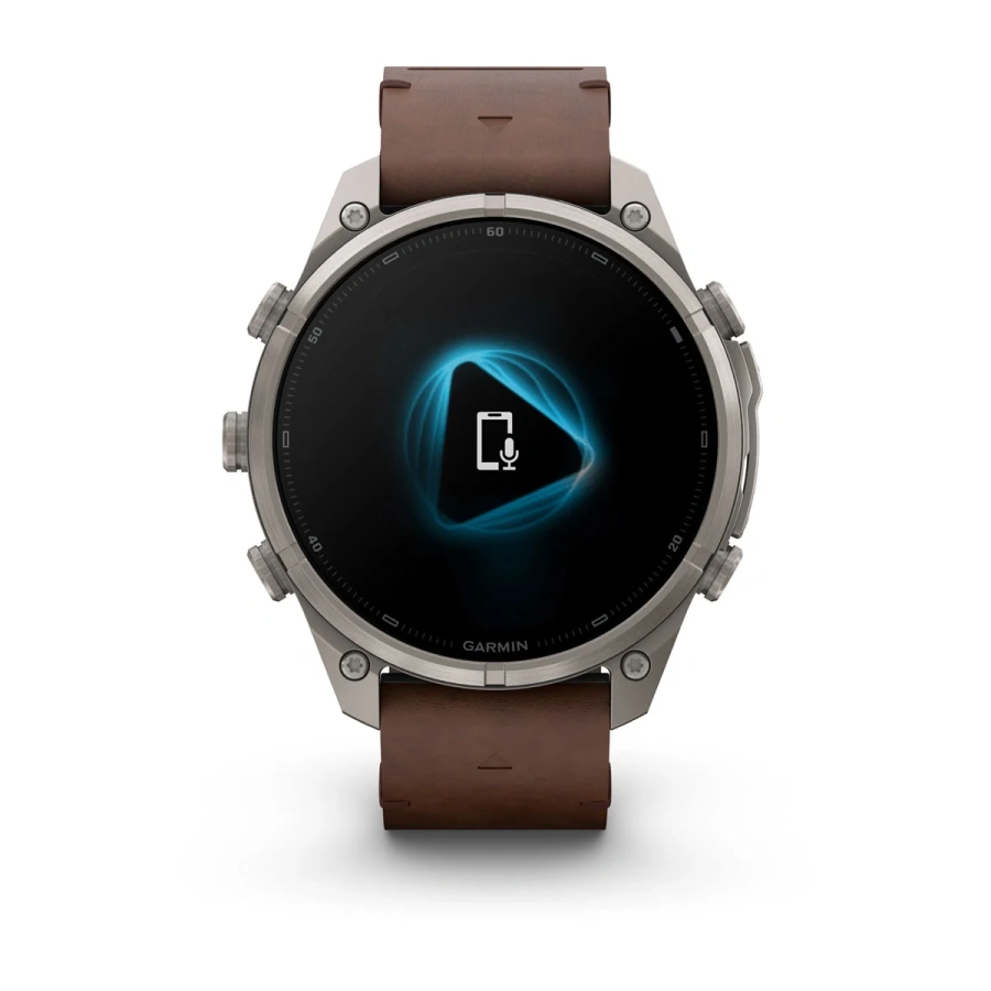 Смарт-годинник Garmin Fenix 9 Pro inReach 47mm Titanium Case with Walnut Leather Band (010-04336-40)