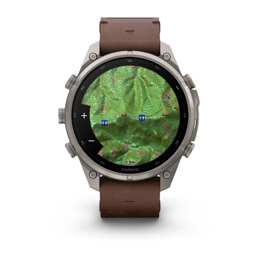 Смарт-годинник Garmin Fenix 9 Pro inReach 47mm Titanium Case with Walnut Leather Band (010-04336-40)