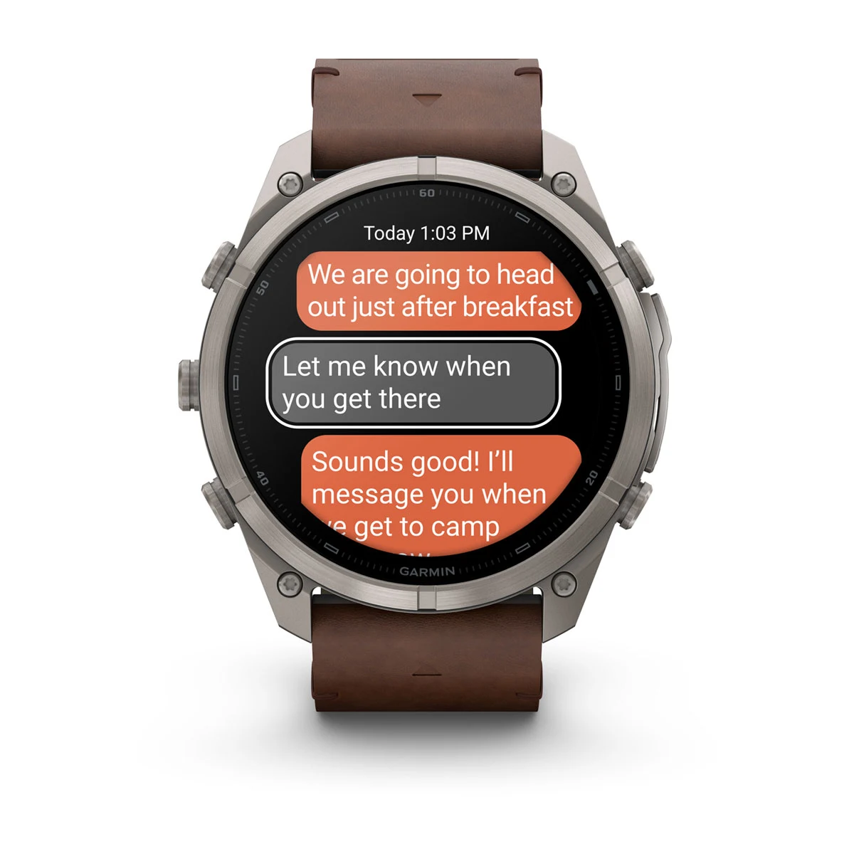 Смарт-годинник Garmin Fenix 9 Pro inReach 51mm Titanium Case with Walnut Leather Band (010-04337-40)