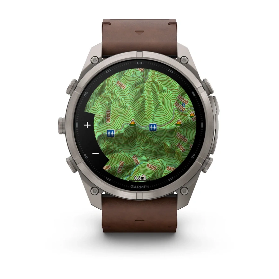 Смарт-годинник Garmin Fenix 9 Pro inReach 51mm Titanium Case with Walnut Leather Band (010-04337-40)