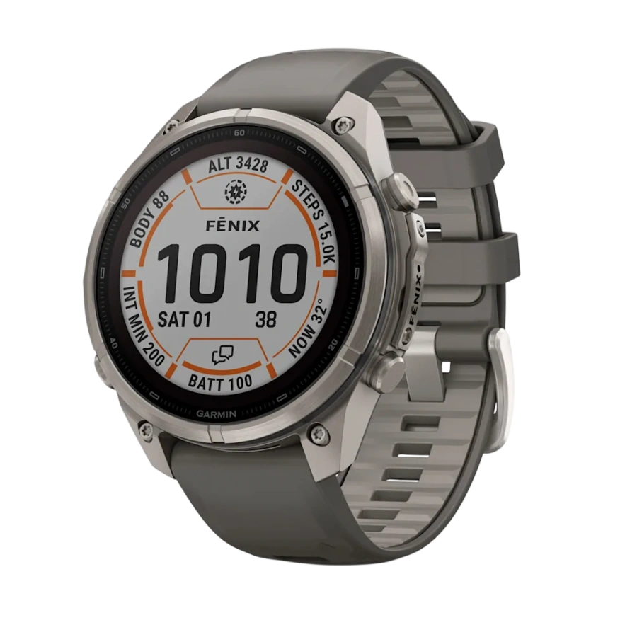 Смарт-годинник Garmin Fenix 9 Pro inReach Solar 47mm Titanium Case with Pebble Gray/Silver Gray Silicone Band (010-04338-00/01)