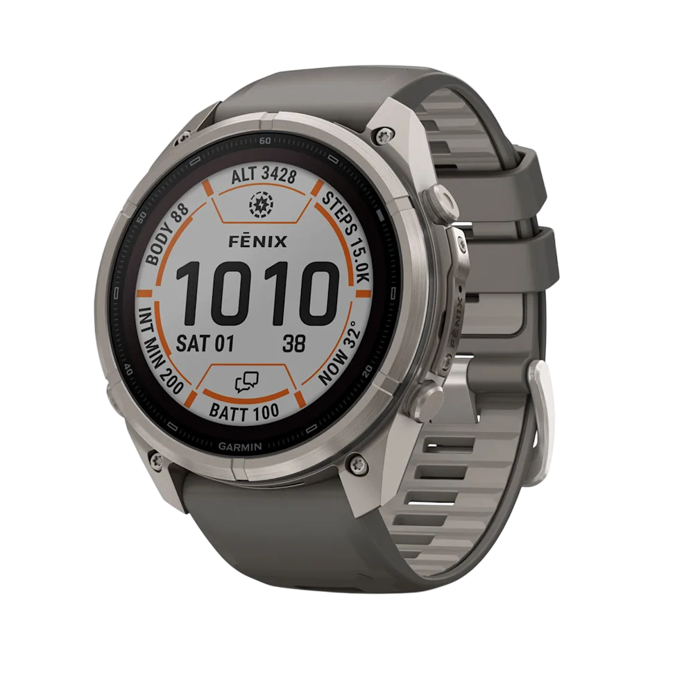 Смарт-годинник Garmin Fenix 9 Pro inReach Solar 51mm Titanium Case with Pebble Gray/Silver Gray Silicone Band (010-04339-00/01)