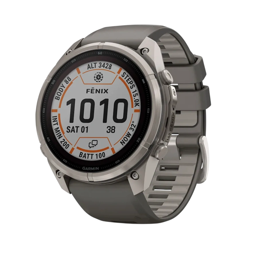 Смарт-годинник Garmin Fenix 9 Pro inReach Solar 51mm Titanium Case with Pebble Gray/Silver Gray Silicone Band (010-04339-00/01)
