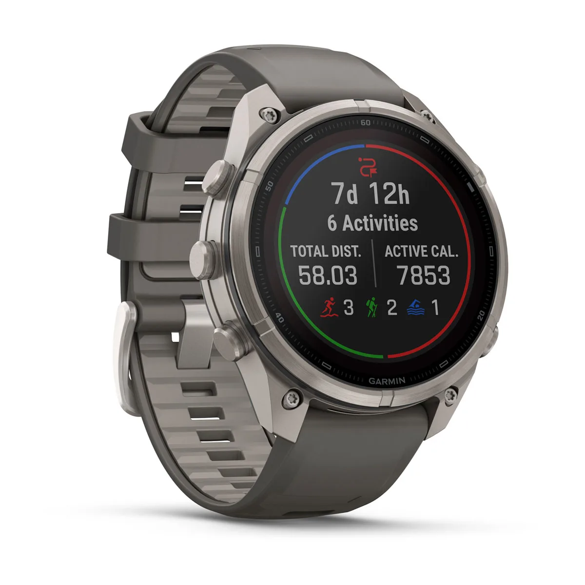 Смарт-годинник Garmin Fenix 9 Pro inReach Solar 47mm Titanium Case with Pebble Gray/Silver Gray Silicone Band (010-04338-00/01)