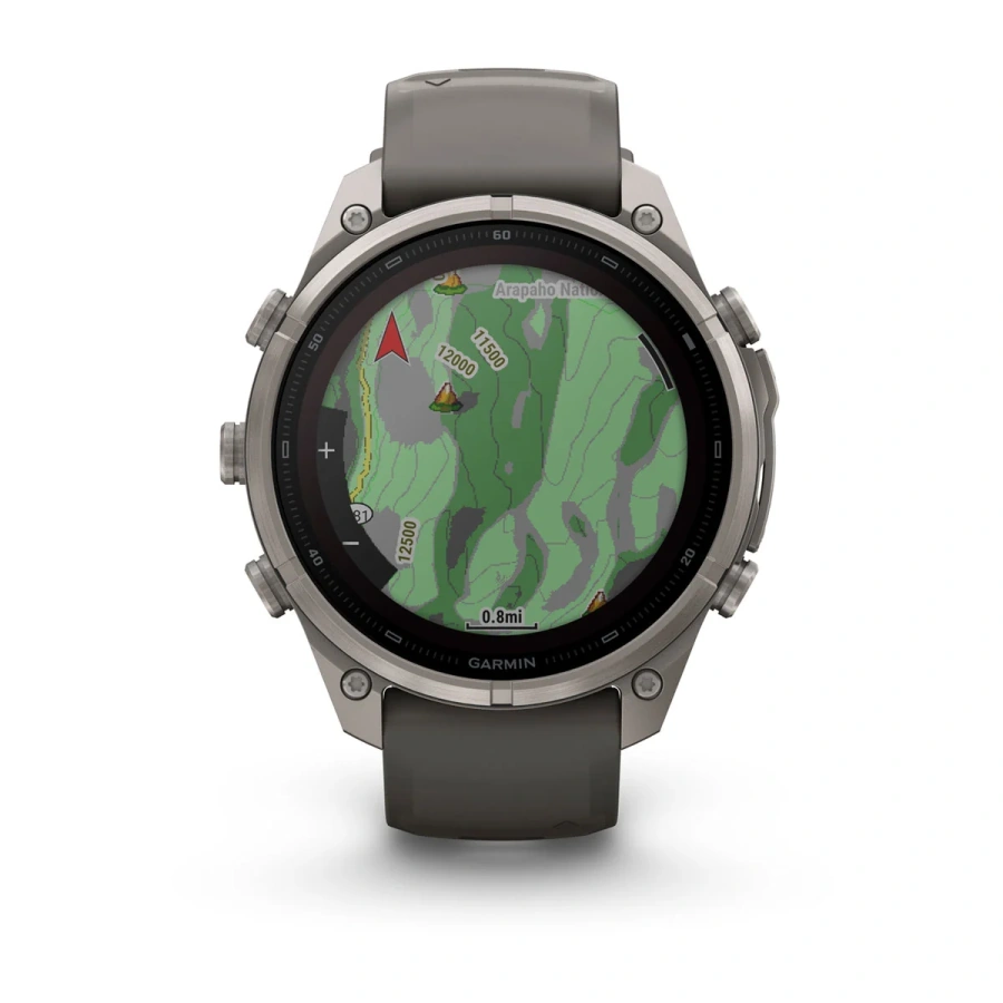 Смарт-годинник Garmin Fenix 9 Pro inReach Solar 47mm Titanium Case with Pebble Gray/Silver Gray Silicone Band (010-04338-00/01)