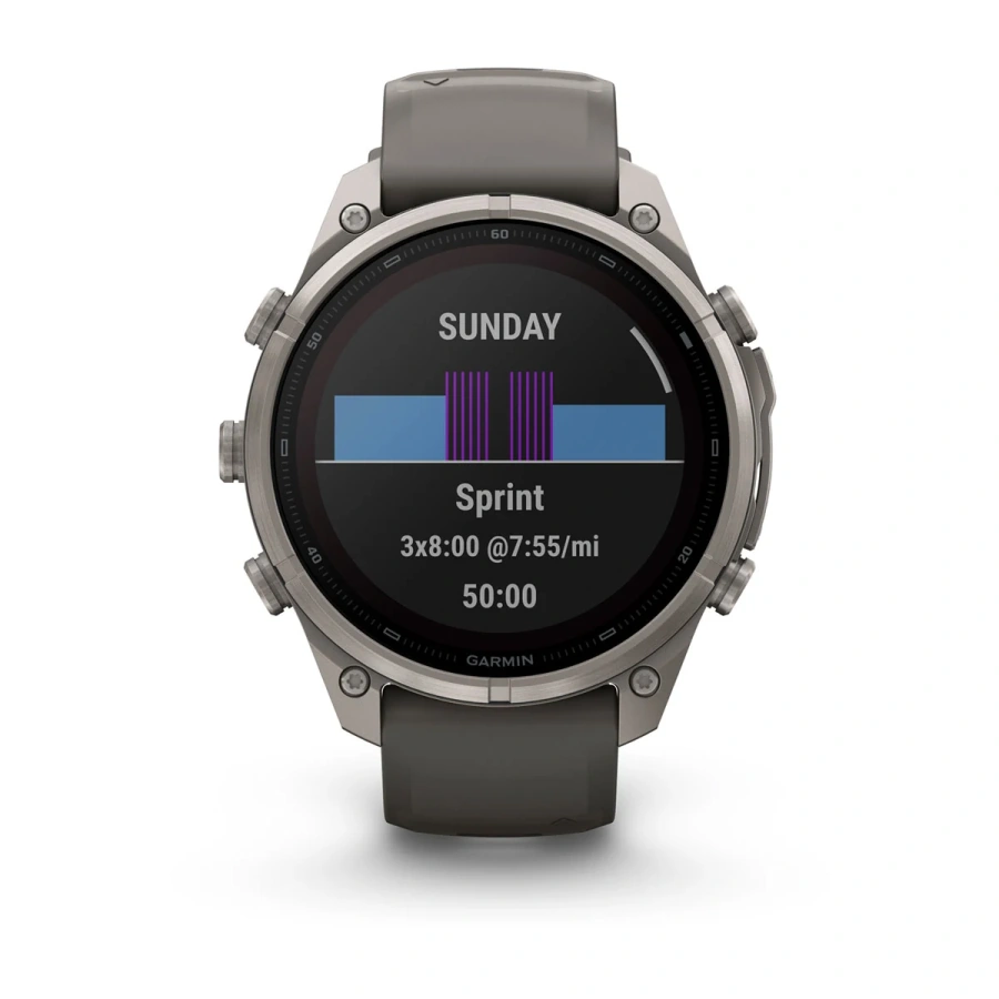 Смарт-годинник Garmin Fenix 9 Pro inReach Solar 47mm Titanium Case with Pebble Gray/Silver Gray Silicone Band (010-04338-00/01)