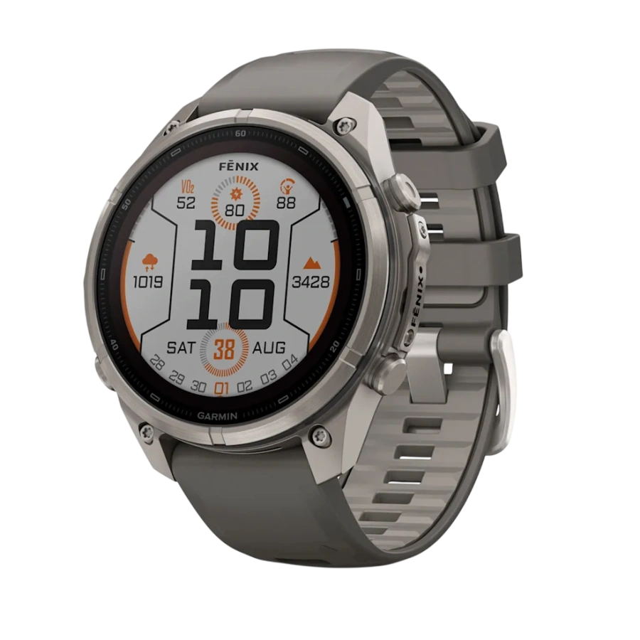 Смарт-годинник Garmin Fenix 9 Pro Solar 47mm Titanium Case with Pebble Gray/Silver Gray Silicone Band (010-04338-05/06)