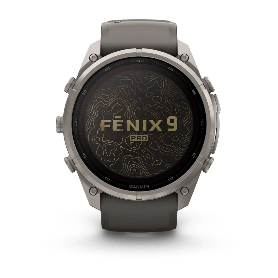 Смарт-годинник Garmin Fenix 9 Pro inReach Solar 51mm Titanium Case with Pebble Gray/Silver Gray Silicone Band (010-04339-00/01)