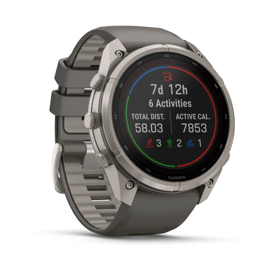 Смарт-годинник Garmin Fenix 9 Pro inReach Solar 51mm Titanium Case with Pebble Gray/Silver Gray Silicone Band (010-04339-00/01)