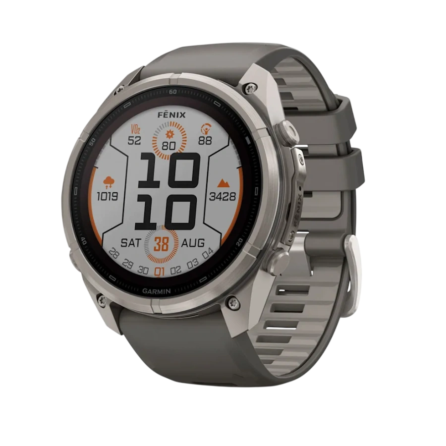 Смарт-годинник Garmin Fenix 9 Pro Solar 51mm Titanium Case with Pebble Gray/Silver Gray Silicone Band (010-04339-05/06)