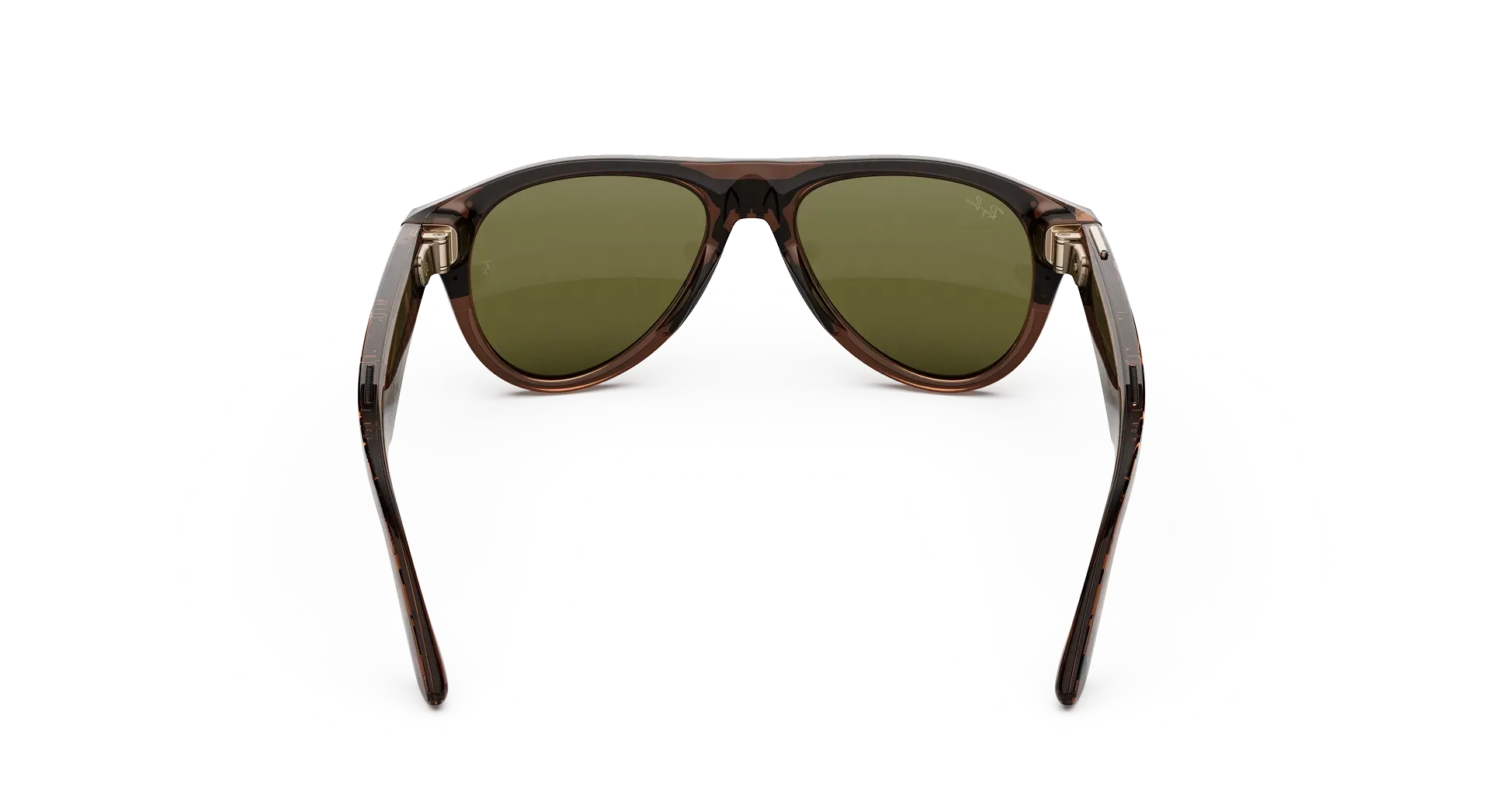 Смарт-очки Ray-Ban | Meta Aviator [Gen 3] Standard Polished Transparent Umber Frame / Clear to Jade Transitions Lenses (RW4016 6912JD 54-18)