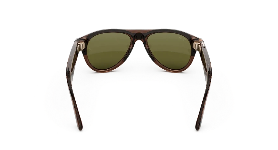 Смарт-очки Ray-Ban | Meta Aviator [Gen 3] Standard Polished Transparent Umber Frame / Clear to Jade Transitions Lenses (RW4016 6912JD 54-18)