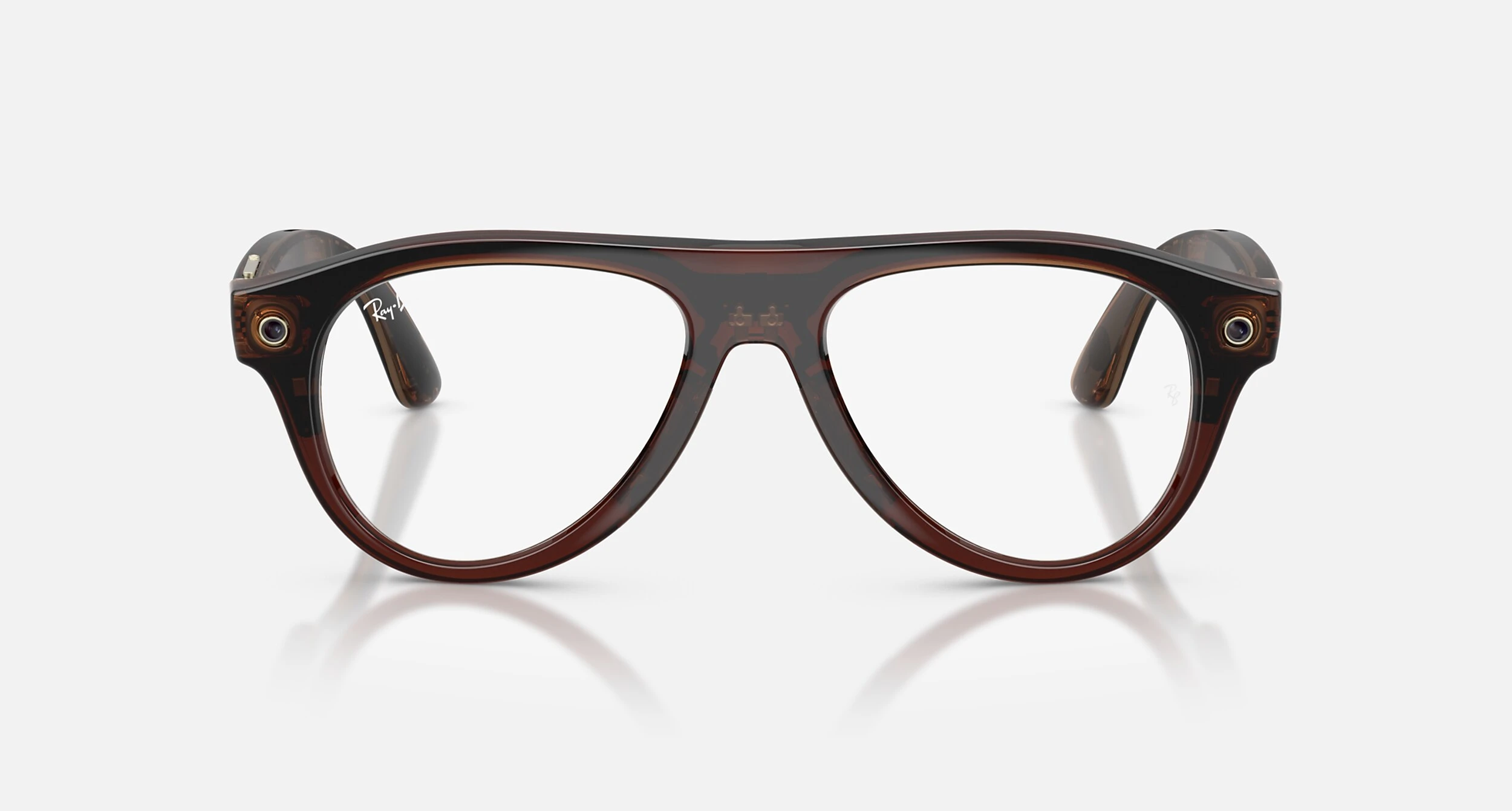 Смарт-очки Ray-Ban | Meta Aviator [Gen 3] Standard Polished Transparent Umber Frame / Clear to Jade Transitions Lenses (RW4016 6912JD 54-18)