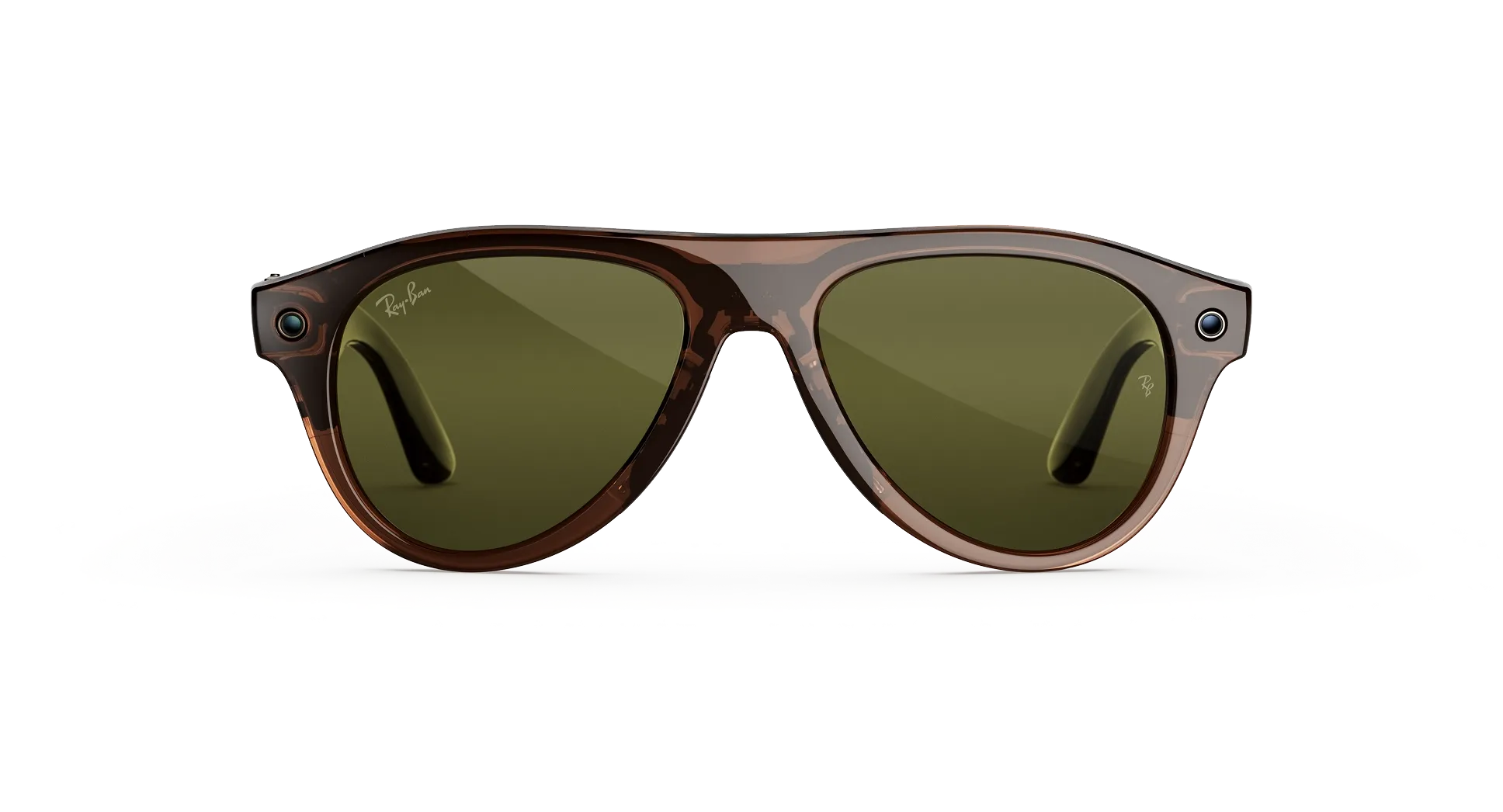 Смарт-очки Ray-Ban | Meta Aviator [Gen 3] Standard Polished Transparent Umber Frame / Clear to Jade Transitions Lenses (RW4016 6912JD 54-18)