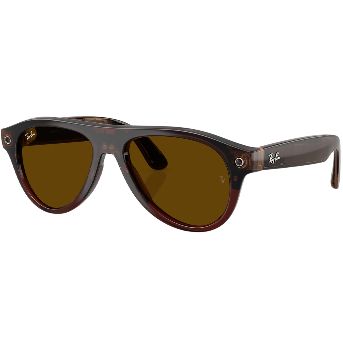 Смарт-очки Ray-Ban | Meta Aviator [Gen 3] Standard Polished Transparent Umber Frame / Clear to Jade Transitions Lenses (RW4016 6912JD 54-18)
