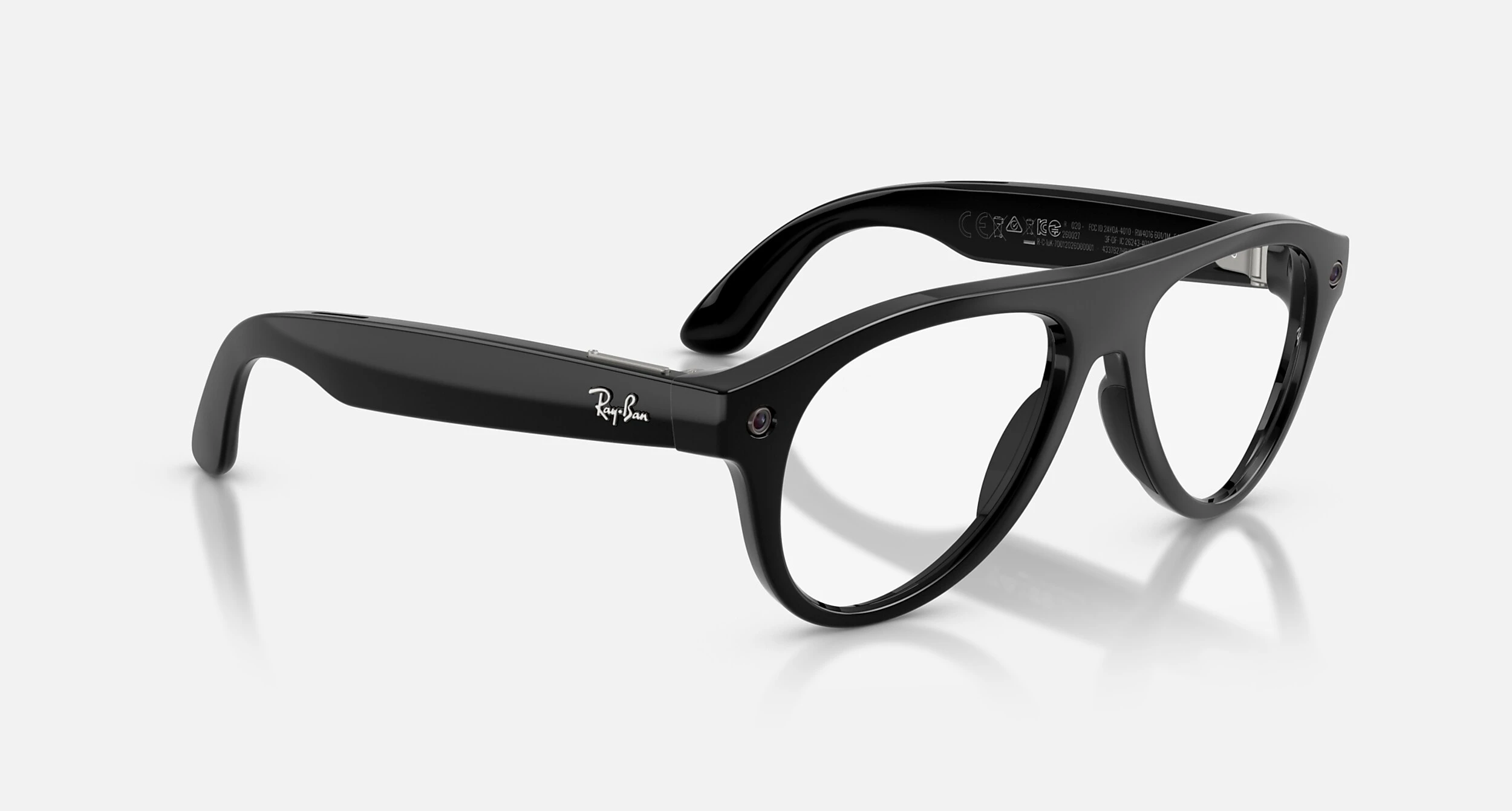 Смарт-очки Ray-Ban | Meta Aviator [Gen 3] Standard Shiny Black Frame / Clear to Green Transitions Lenses (RW4016 6907M4 54-18)