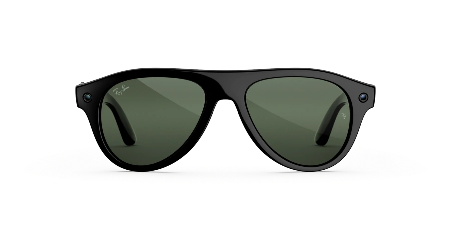 Смарт-очки Ray-Ban | Meta Aviator [Gen 3] Standard Shiny Black Frame / Clear to Green Transitions Lenses (RW4016 6907M4 54-18)