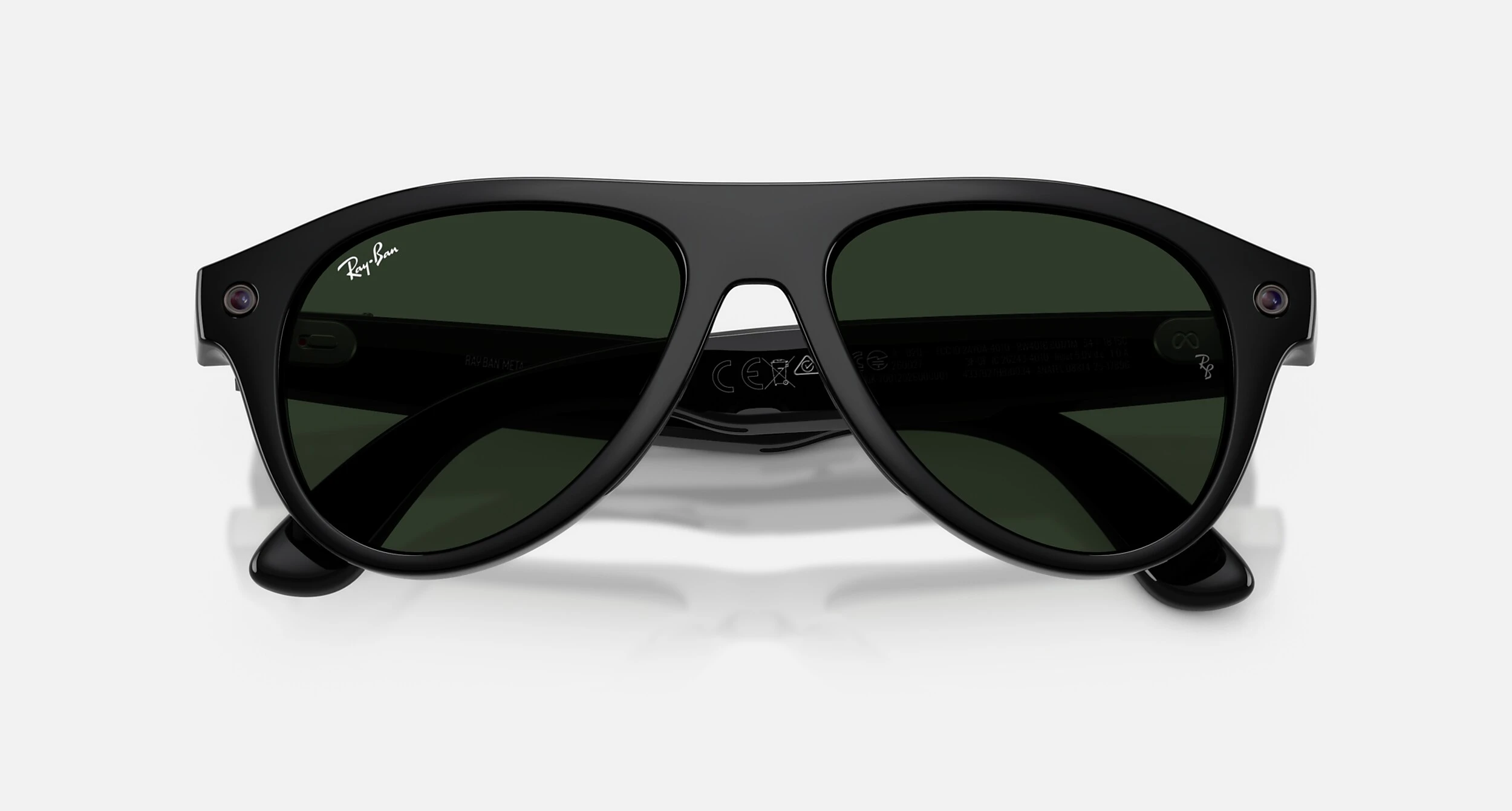 Смарт-очки Ray-Ban | Meta Aviator [Gen 3] Standard Shiny Black Frame / Clear to Green Transitions Lenses (RW4016 6907M4 54-18)