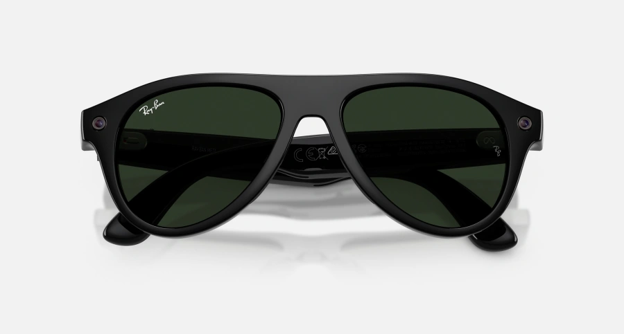 Смарт-очки Ray-Ban | Meta Aviator [Gen 3] Standard Shiny Black Frame / Clear to Green Transitions Lenses (RW4016 6907M4 54-18)