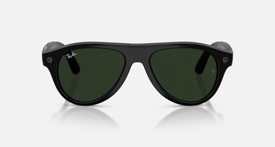 Смарт-очки Ray-Ban | Meta Aviator [Gen 3] Standard Shiny Black Frame / Clear to Green Transitions Lenses (RW4016 6907M4 54-18)