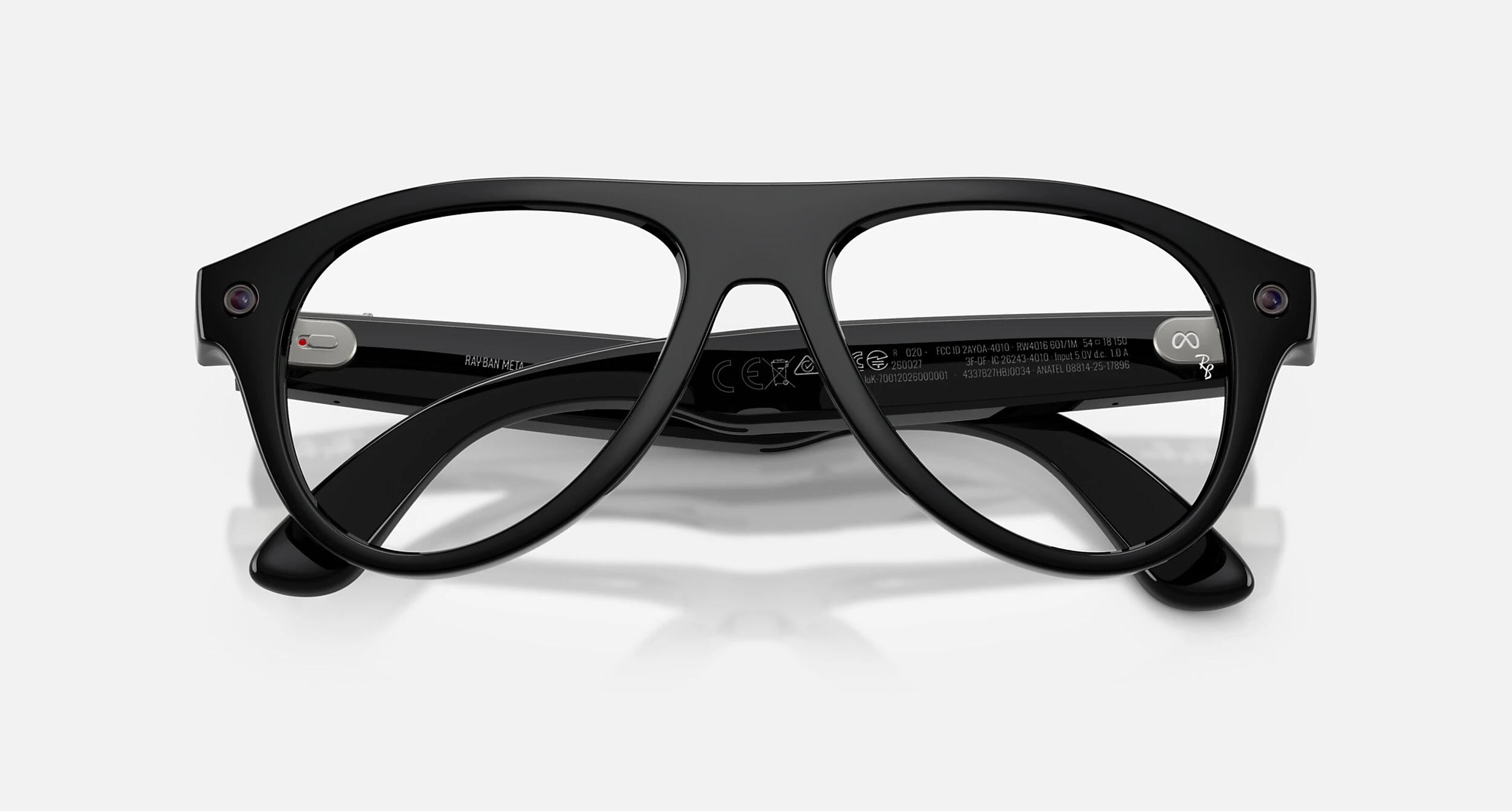 Смарт-очки Ray-Ban | Meta Aviator [Gen 3] Standard Shiny Black Frame / Clear to Green Transitions Lenses (RW4016 6907M4 54-18)