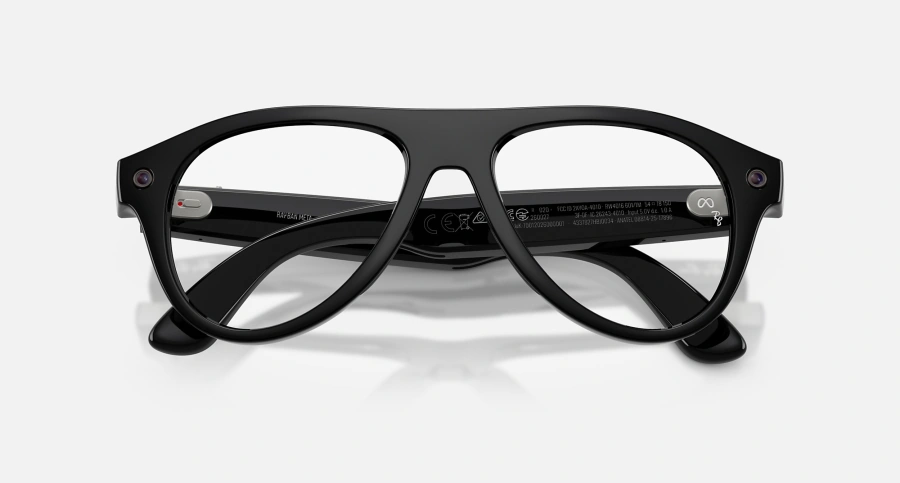 Смарт-очки Ray-Ban | Meta Aviator [Gen 3] Standard Shiny Black Frame / Clear to Green Transitions Lenses (RW4016 6907M4 54-18)