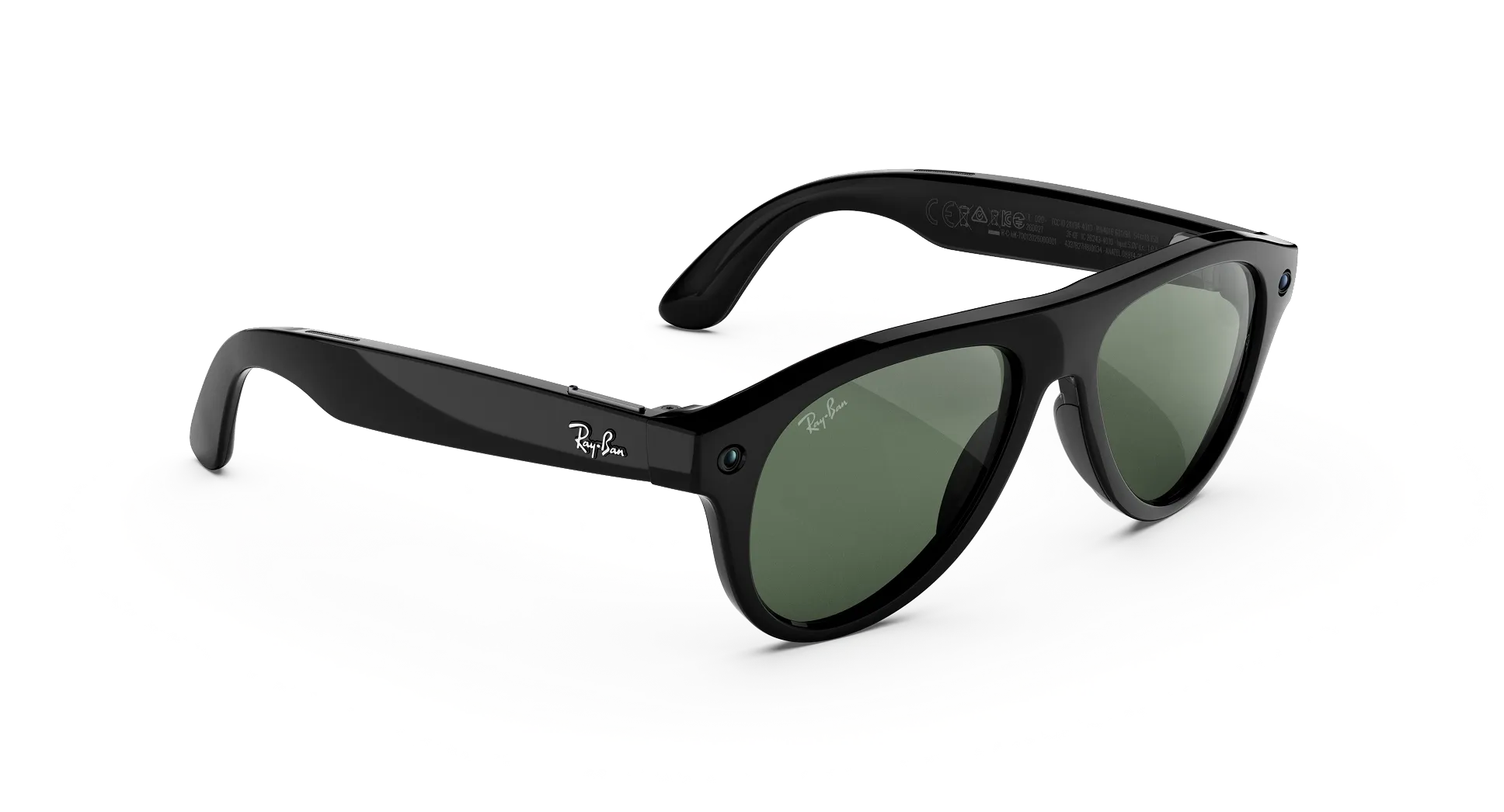 Смарт-очки Ray-Ban | Meta Aviator [Gen 3] Standard Shiny Black Frame / Clear to Green Transitions Lenses (RW4016 6907M4 54-18)