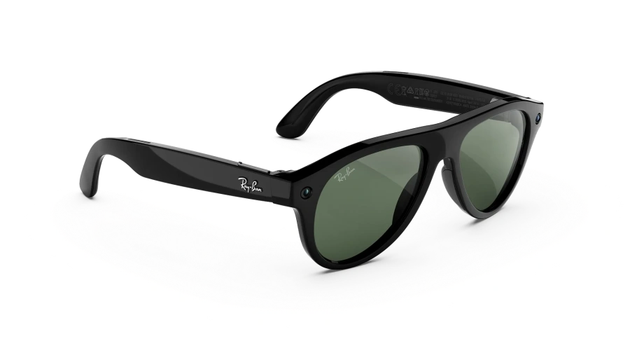 Смарт-очки Ray-Ban | Meta Aviator [Gen 3] Standard Shiny Black Frame / Clear to Green Transitions Lenses (RW4016 6907M4 54-18)