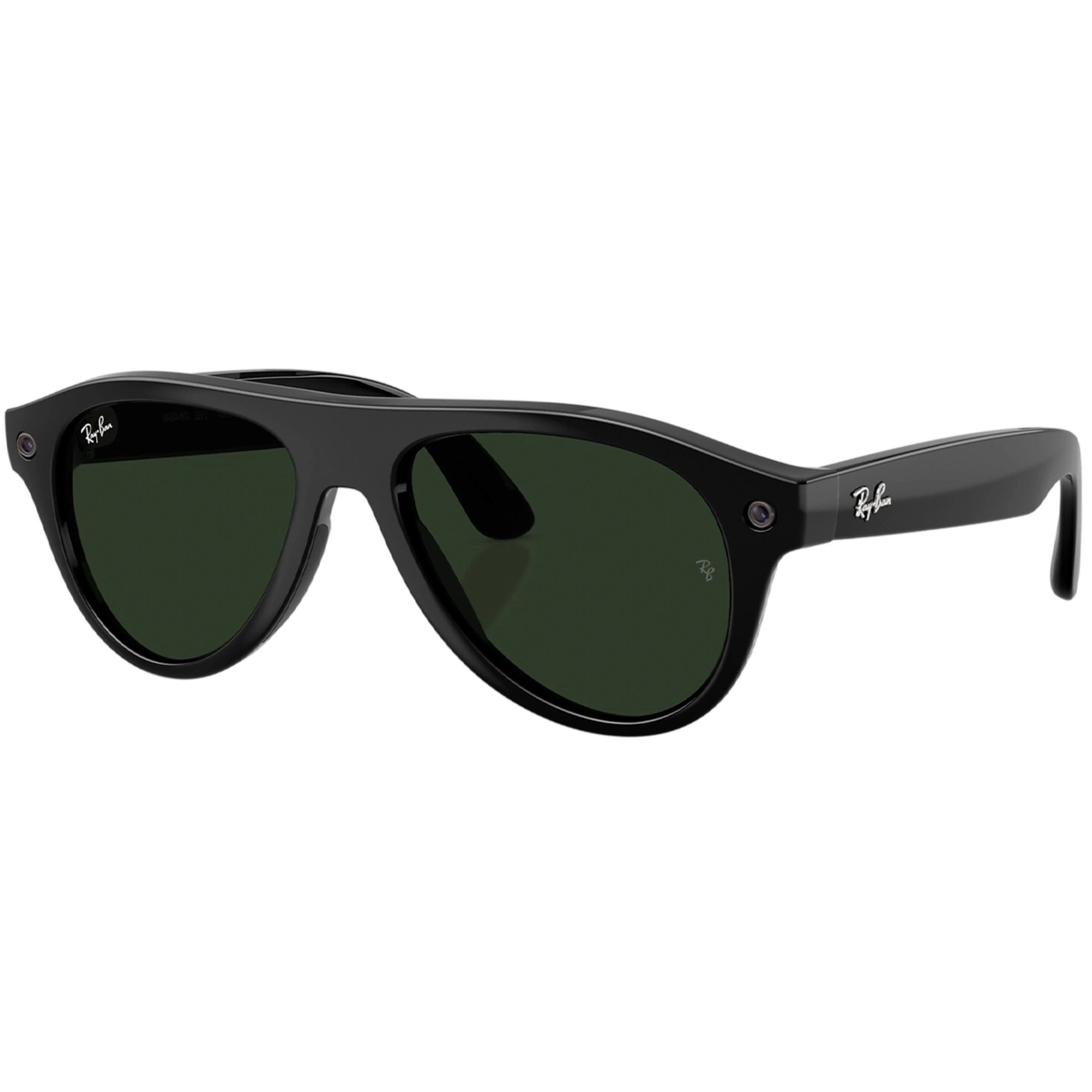 Смарт-окуляри Ray-Ban | Meta Aviator [Gen 3] Standard Shiny Black Frame / Clear to Green Transitions Lenses (RW4016 6907M4 54-18)