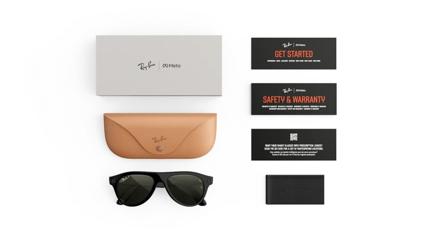 Смарт-окуляри Ray-Ban | Meta Aviator [Gen 3] Standard Shiny Black Frame / Green Polarized Lenses (RW4016 601/9A 54-18)