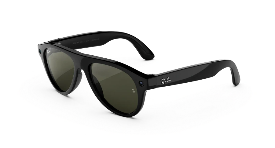 Смарт-окуляри Ray-Ban | Meta Aviator [Gen 3] Standard Shiny Black Frame / Green Polarized Lenses (RW4016 601/9A 54-18)
