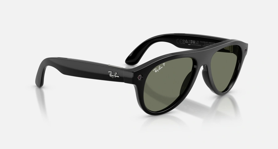 Смарт-окуляри Ray-Ban | Meta Aviator [Gen 3] Standard Shiny Black Frame / Green Polarized Lenses (RW4016 601/9A 54-18)